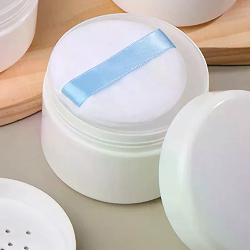 Empty Loose Powder Case with Puff & Sifter | 200–300g Powder Dispenser Case QXL