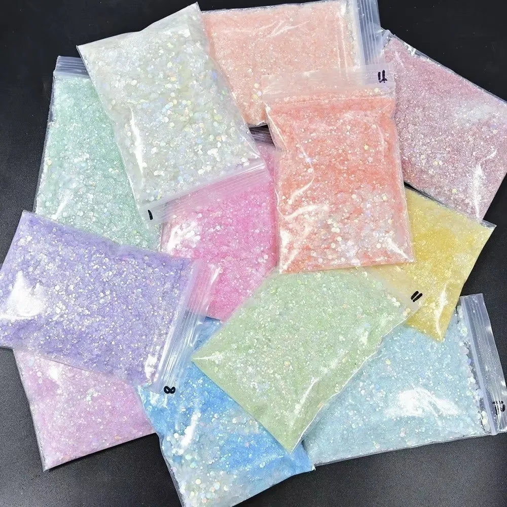 50g Holographic Nail Glitter Sequins | Hexagon PET Shimmer Nail Art Glitter QXL