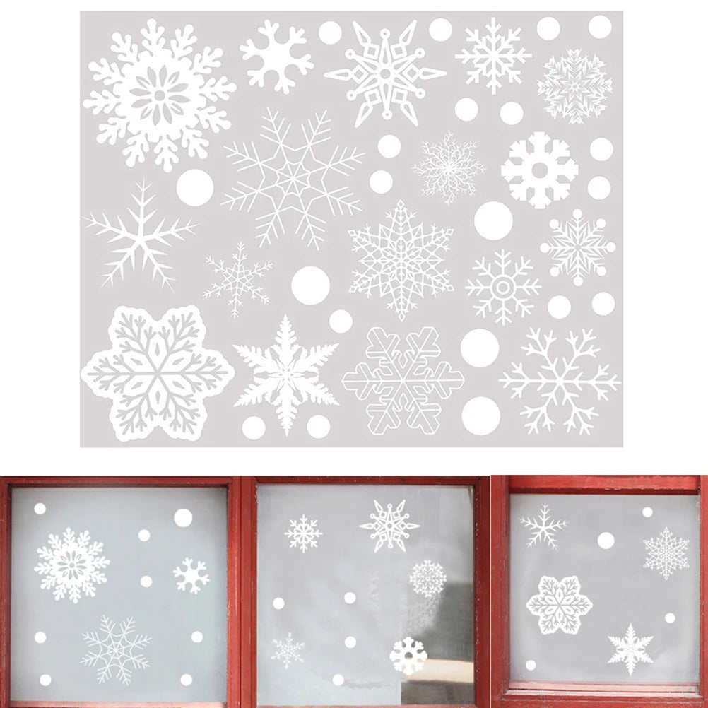 37-Pc Christmas Glitter Snowflake Window Clings & Static Decals Window Cling Decals QXL