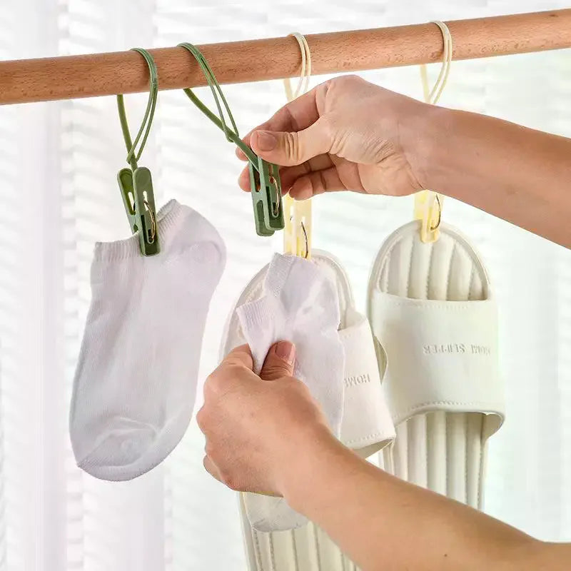12-Pack Windproof Clothesline Hook Clips – Socks & Laundry Clothesline Clips QXL