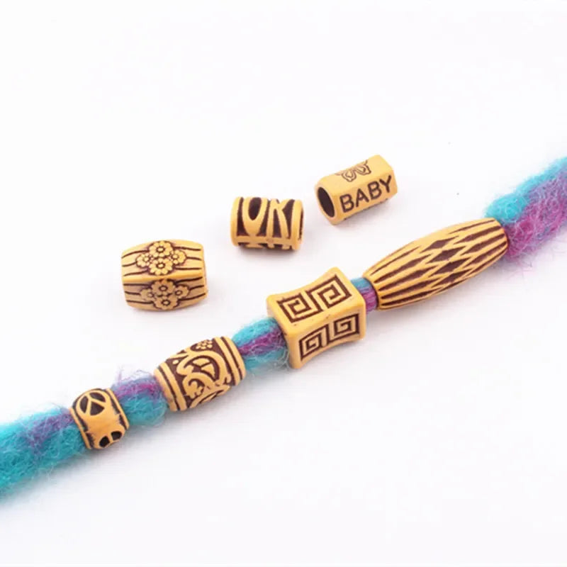 10-Pack Dreadlock Beads | 6mm Plastic Braiding Hair Jewelry Hair Braiding Beads QXL
