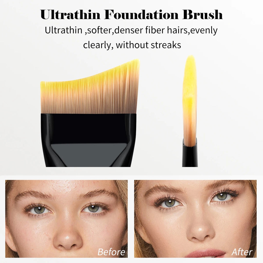 MAANGE Curved Foundation Brush – Soft Synthetic Concealer Tool Foundation Makeup Brush QXL