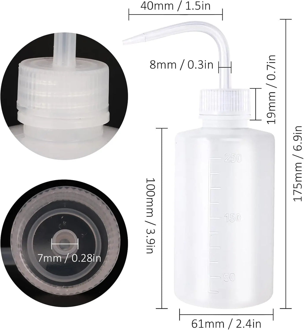 250ml Tattoo Squeeze Wash Bottle | Refillable Plastic Dispenser Tattoo Squeeze Bottle QXL