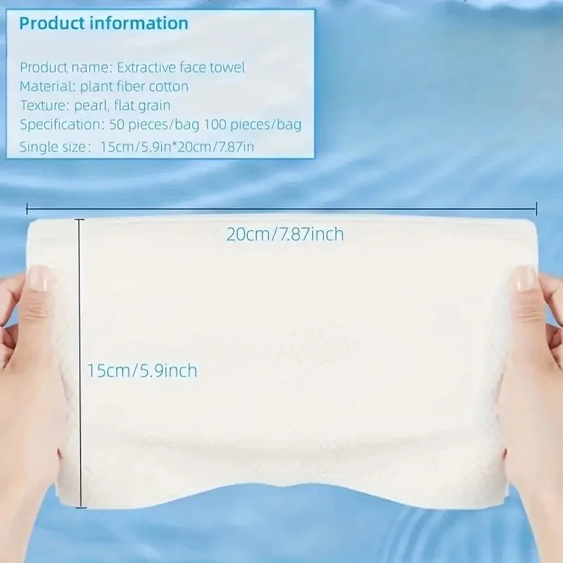 100-Pack Biodegradable Cotton Facial Towels | Makeup Remover Pads Disposable Facial Pads QXL