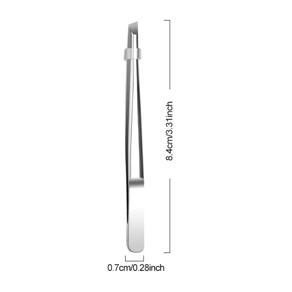 Stainless Steel Slant Tip Tweezers for Eyebrows & Lashes Precision Tweezers QXL