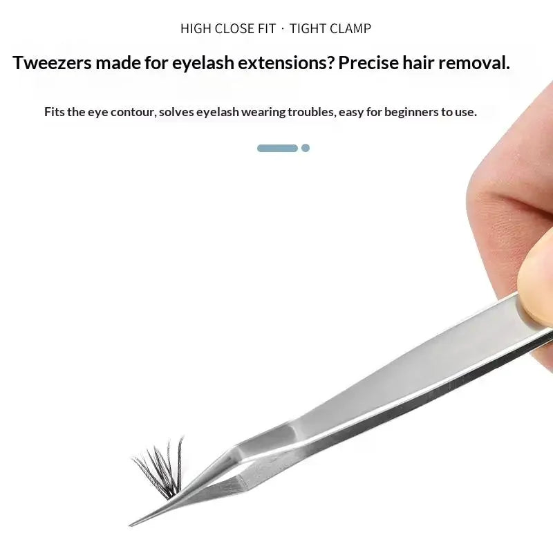 YOVIP Lash Extension Tweezers – Anti-Slip Stainless Steel Lash Extension Tweezers QXL