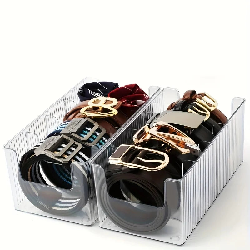 2-Pack Transparent Plastic Storage Box with Dividers Plastic Storage Box QXL