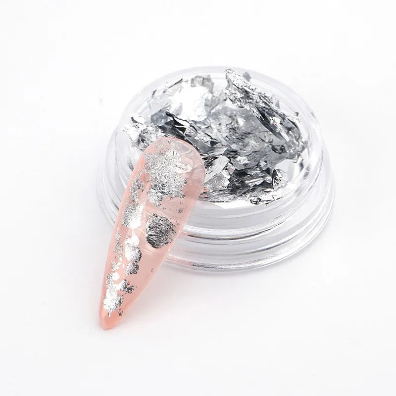 Gold Silver Copper Nail Foil Flakes & Glitter Sequins 1–5 Pack Nail Foil Flakes QXL