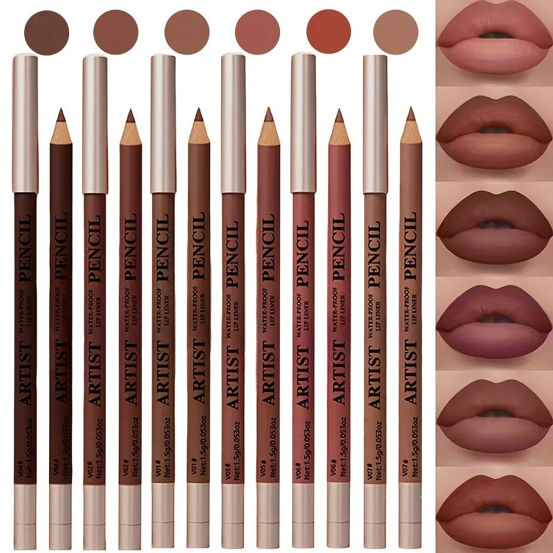 6-Piece Matte Waterproof Lip Liner & Lipstick Set for Women Lip Liner Set QXL