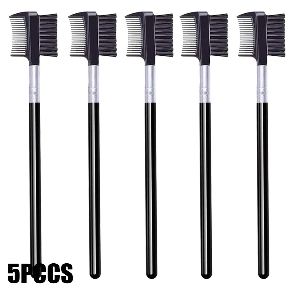 3/5-Pc Eyebrow Brush & Lash Separator Set with Scissor Eyebrow Brush Set QXL 5pcs A