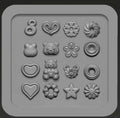 3D Silicone Nail Art Mold | Bow Strawberry Baroque Design Silicone Nail Mold QXL A2