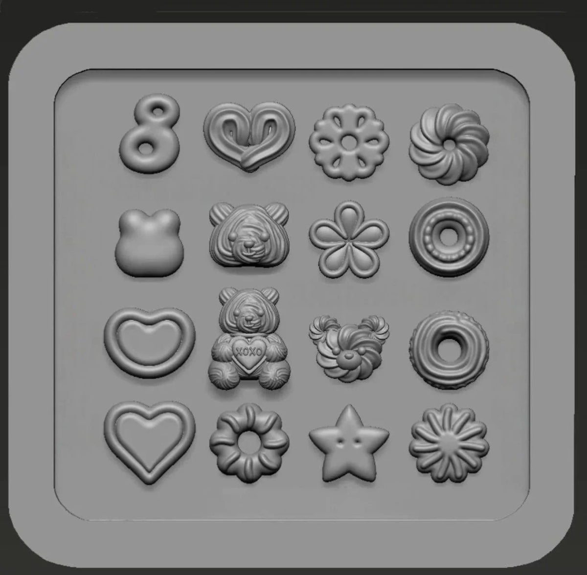 3D Silicone Nail Art Mold | Bow Strawberry Baroque Design Silicone Nail Mold QXL A2