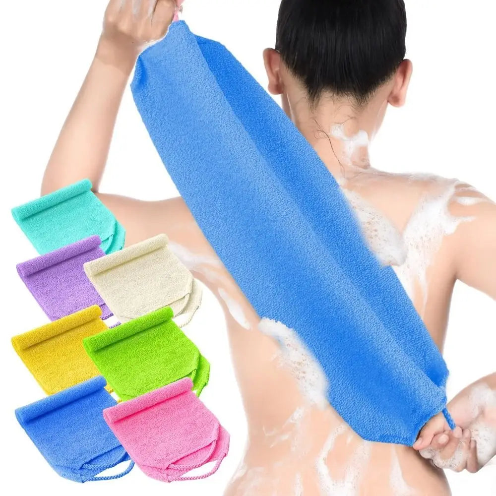 Double-Sided Nylon Back Scrubber with Handles | Exfoliator Back Scrubber QXL