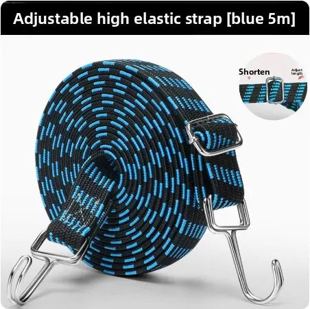 3cm Elastic Cargo Tie Down Strap with Metal Hooks 1–5M Elastic Cargo Strap QXL Blue 5M