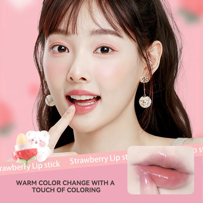 Strawberry Temperature-Changing Lip Balm – Hydrating & Softening Tinted Lip Balm QXL