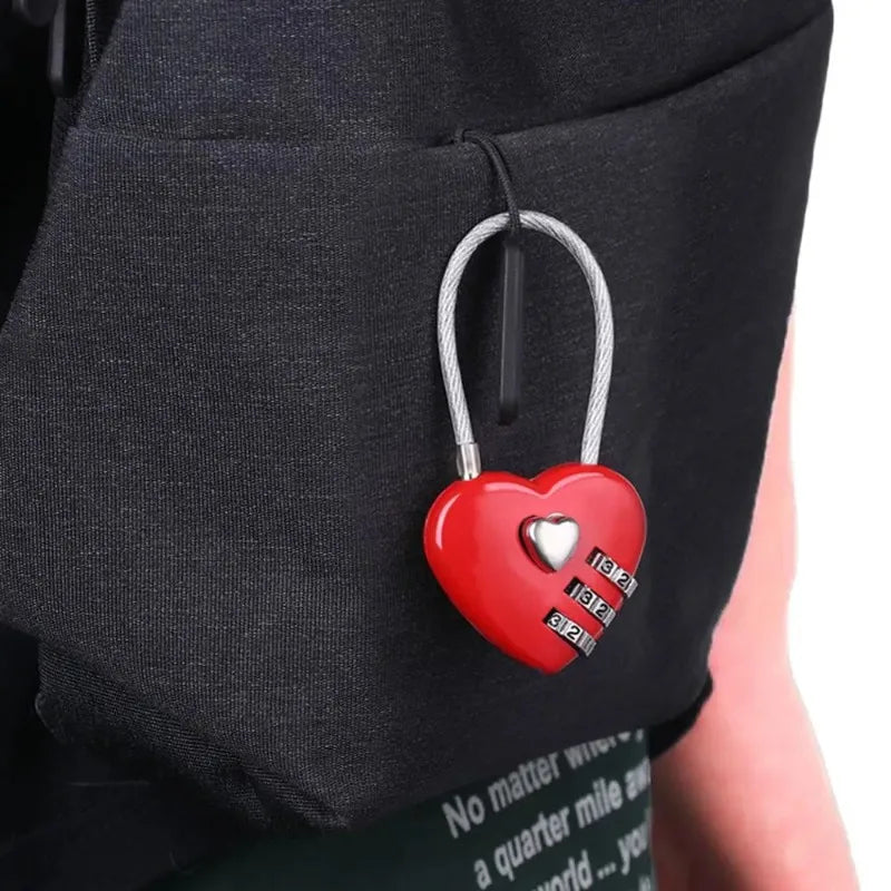 2-Pack Heart-Shaped Metal Combination Padlock for Luggage Combination Padlock QXL