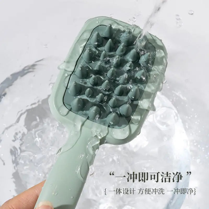 Double-Sided Scalp Massage Shampoo Brush & Comb | Long Handle Scalp Massage Brush QXL