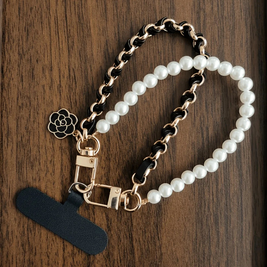 Pearl Beaded Phone Wrist Strap | Elegant Women's Lanyard Phone Wrist Strap QXL
