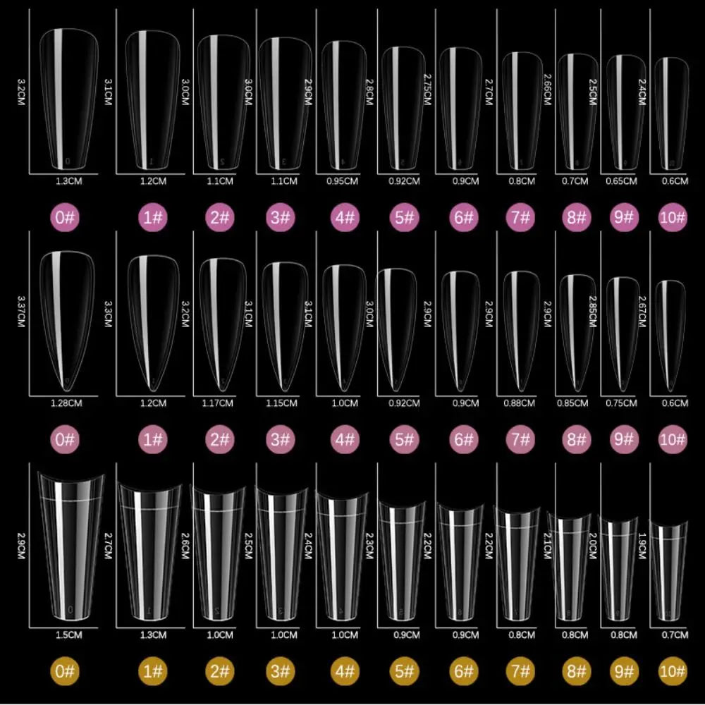 550-Pc French Nail Dual Forms | Oval Coffin Almond Square Nail Extension Forms QXL