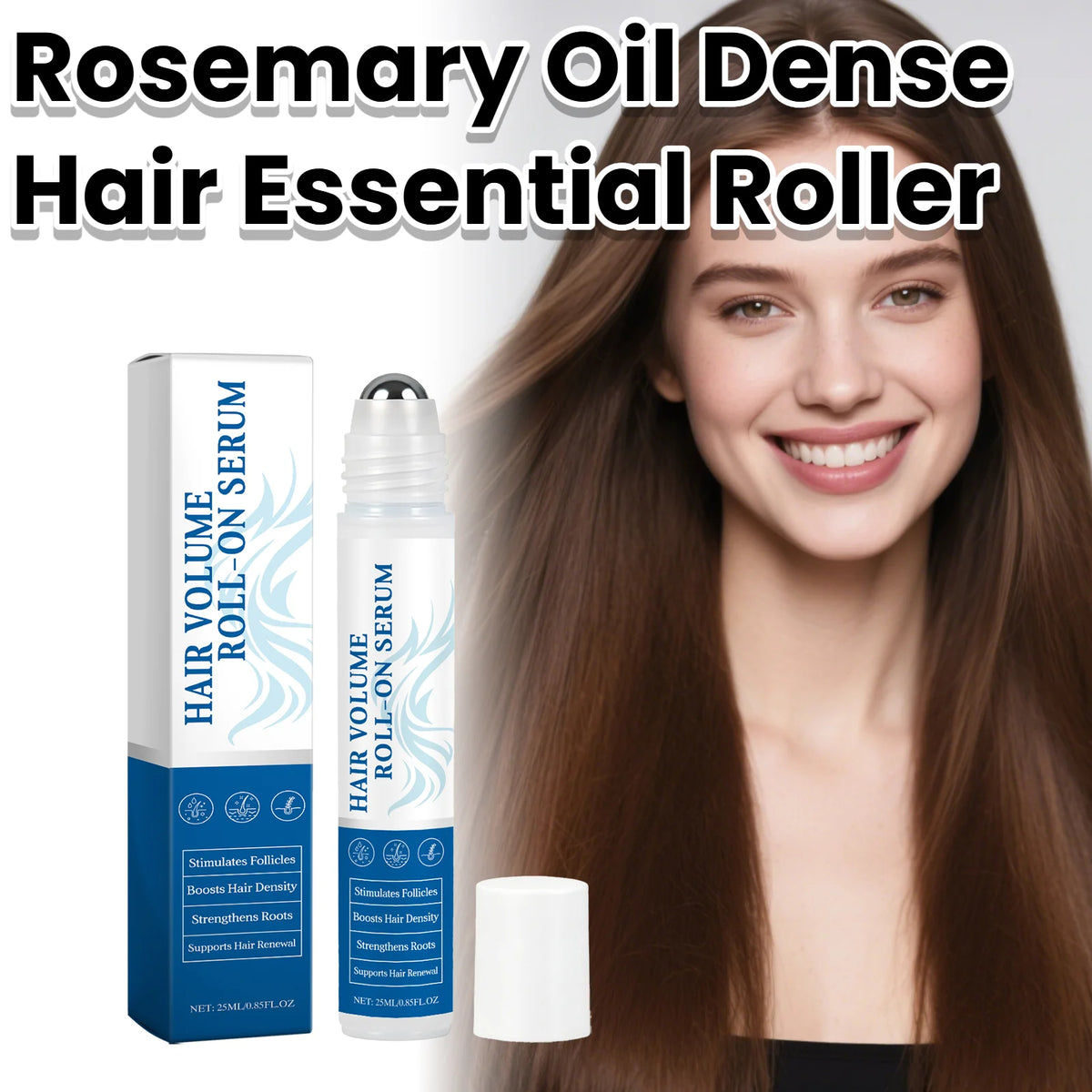 HOEGOA Rosemary Oil Roll-On Hair Serum 25ml | Scalp Care Hair Scalp Serum QXL