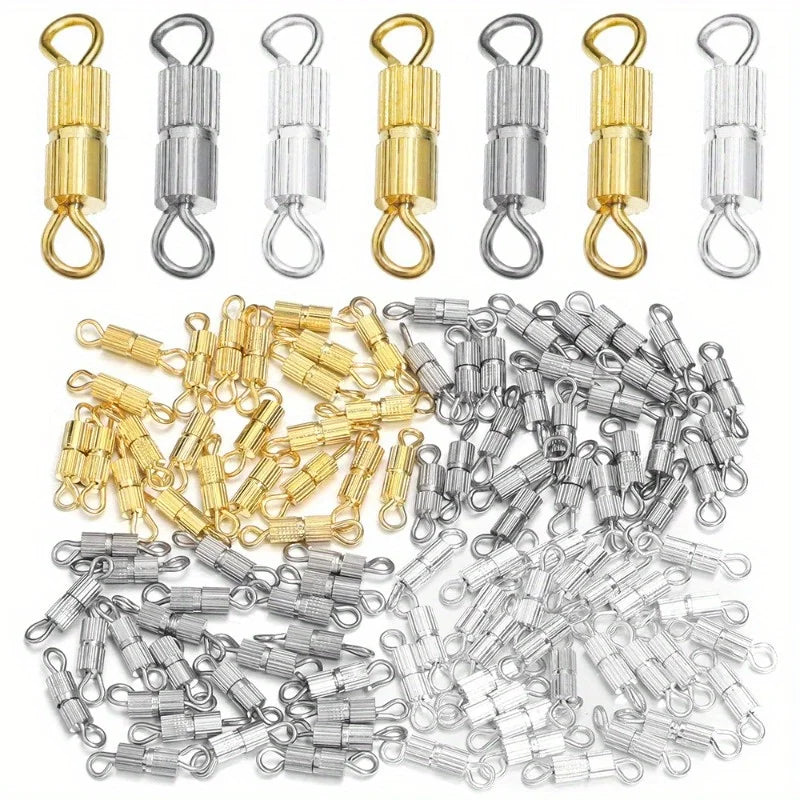 10-Pack Spiral Screw Clasps | DIY Bracelet & Necklace Buckles Jewelry Clasp Set QXL