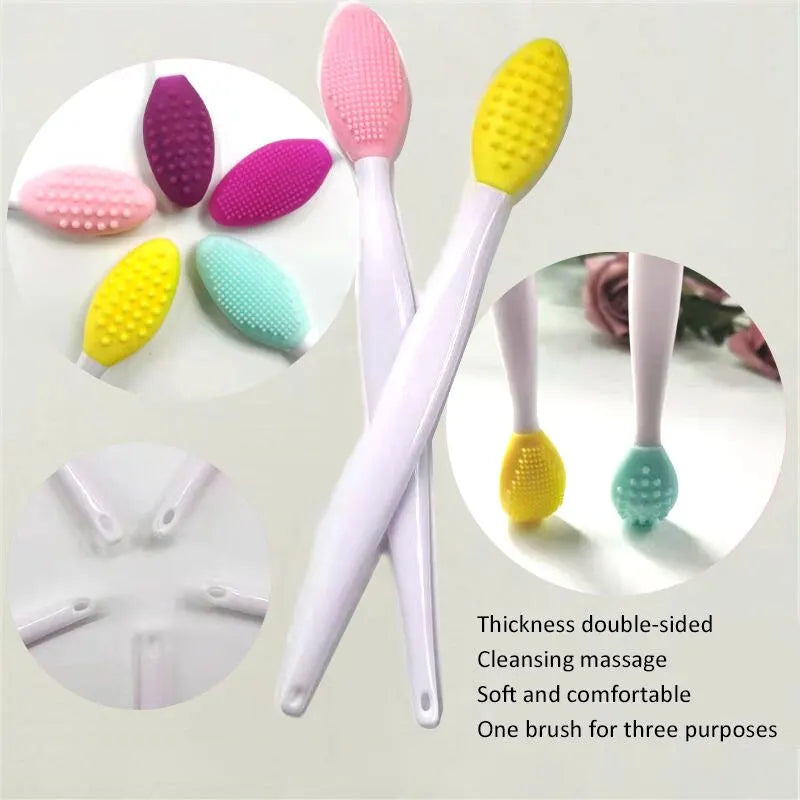 Silicone Double-Sided Face Scrub & Blackhead Cleansing Brush Facial Cleansing Brush QXL
