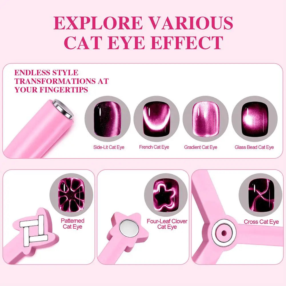 4-in-1 Cat Eye Nail Magnet Stick | Gel Polish Nail Art Tool Nail Magnet Stick QXL