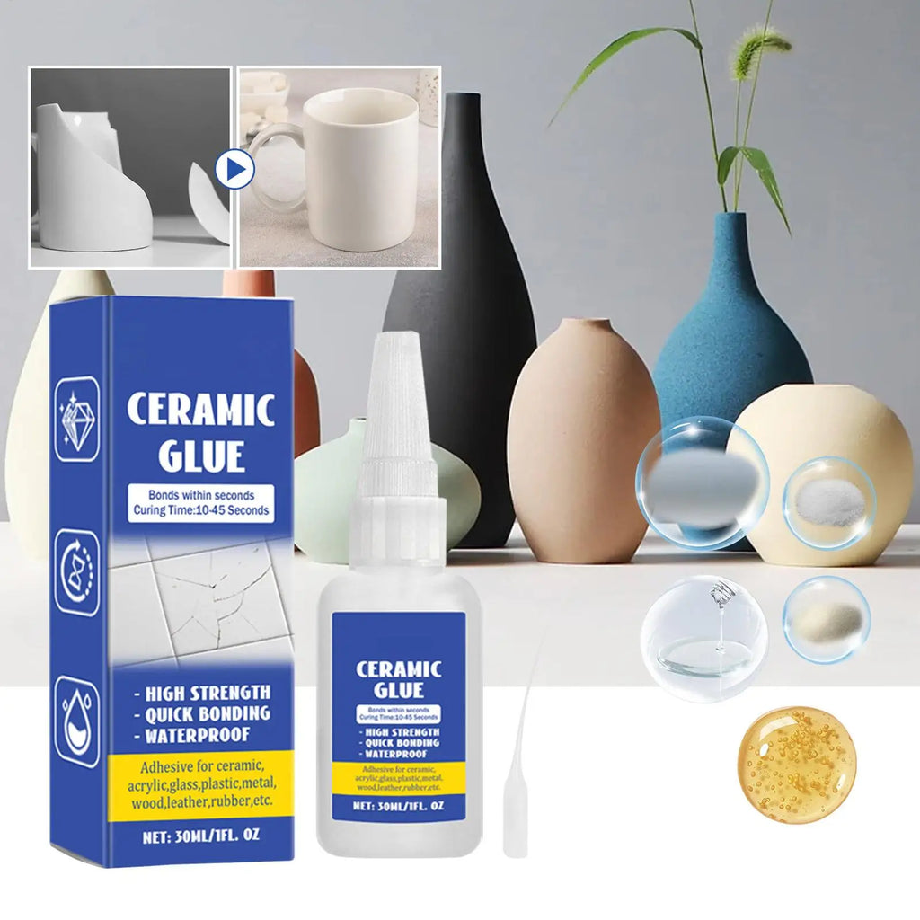 30ml Ceramic Repair Glue | Clear Waterproof Strong Adhesive Ceramic Repair Adhesive QXL