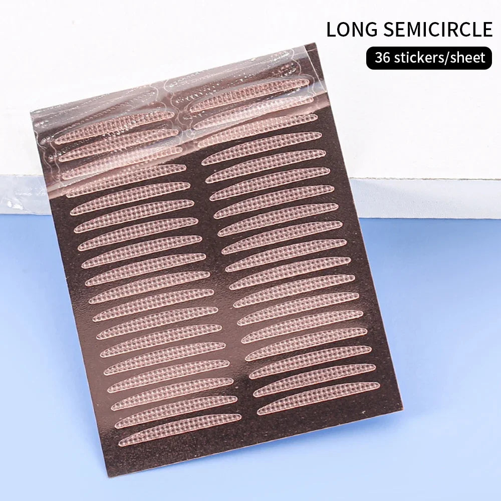 40-Pc Invisible Double Eyelid Tape | Clear & Beige Stickers Eyelid Tape Stickers QXL Long semicircle