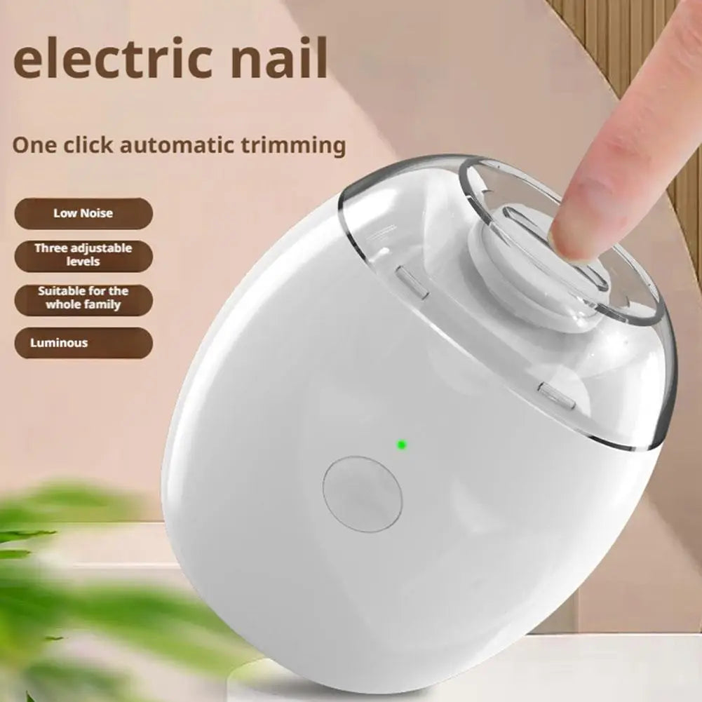 2-in-1 Electric Nail Clipper & Grinder with LED | Baby & Adult Electric Nail Trimmer QXL