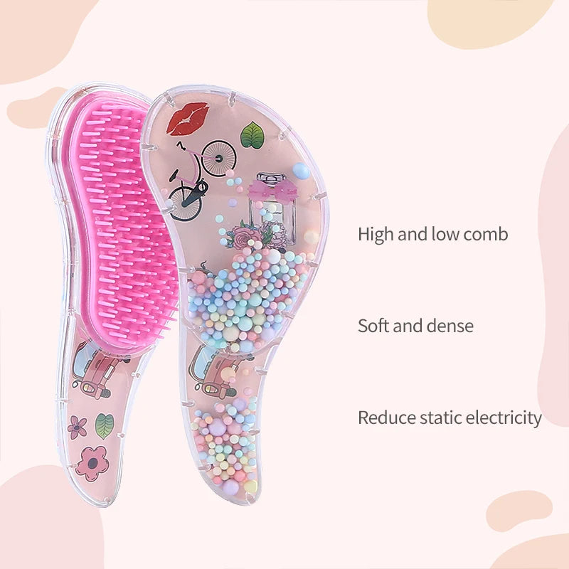 Unicorn Anti-Static Detangling Massage Hair Brush – Pink Detangling Hair Brush QXL