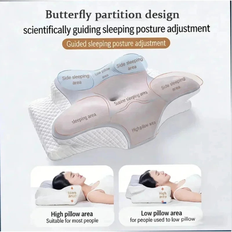 Cooling Memory Foam Cervical Pillow – All Sleep Positions Memory Foam Pillow QXL