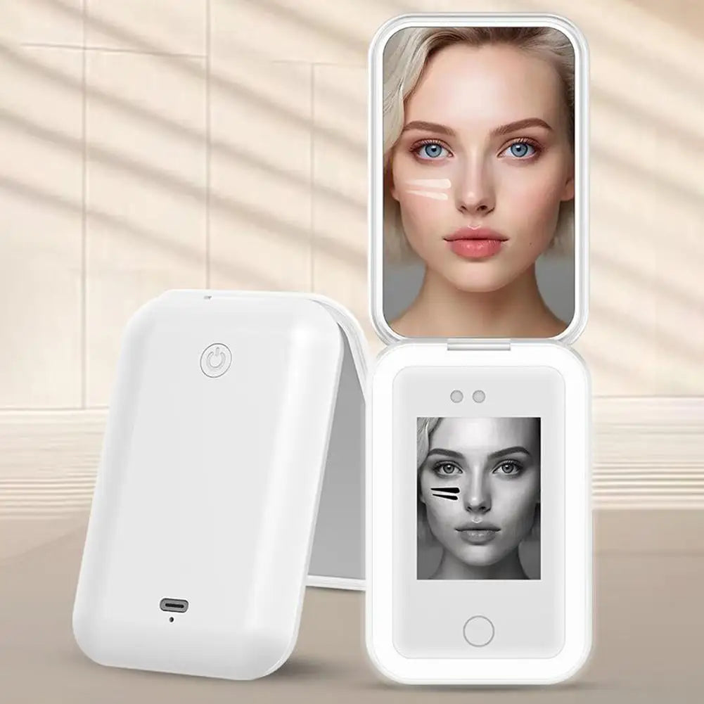LED Makeup Mirror UV Detection, Dimmable 3-Mode Light, USB-C LED Makeup Mirror QXL