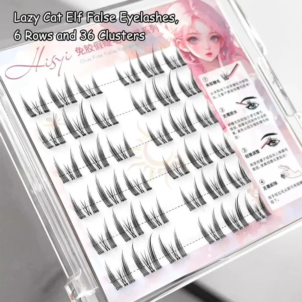 Glue-Free Cluster False Lashes – Natural Voluminous Individual Lashes False Eyelash Clusters QXL