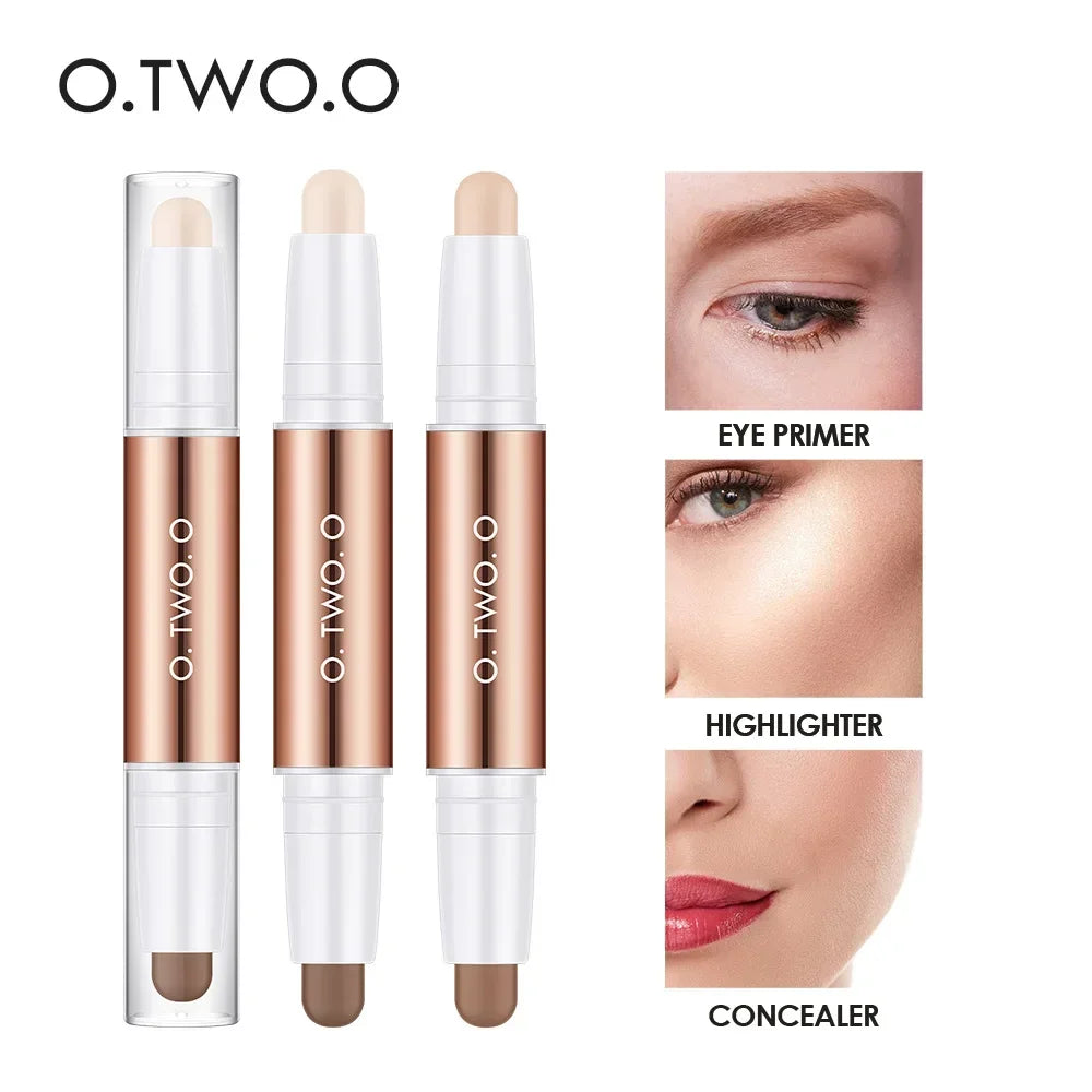 O.TWO.O Double-Headed Contour & Highlighter Stick | Matte Pen Contour Highlight Stick QXL
