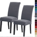 Plaid Stretch Dining Chair Covers 1/3/6 Pcs | Removable Dining Chair Covers QXL Dark gray 6pcs