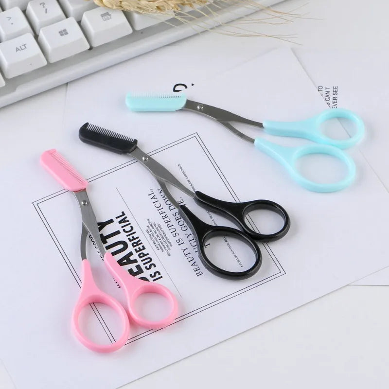 Stainless Steel Eyebrow Scissors with Comb | Brow Trimmer Eyebrow Trimmer QXL