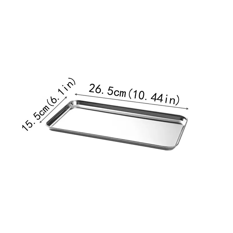 304 Stainless Steel Rectangular Steamer Tray | Baking Pan Steamer Baking Tray QXL 1pc