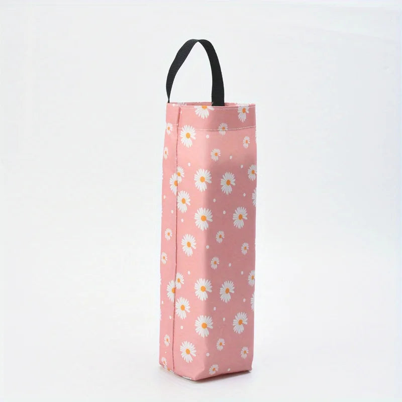 Hanging Plastic Bag Holder & Dispenser | Polyester Organizer Bag Holder Dispenser QXL Pink