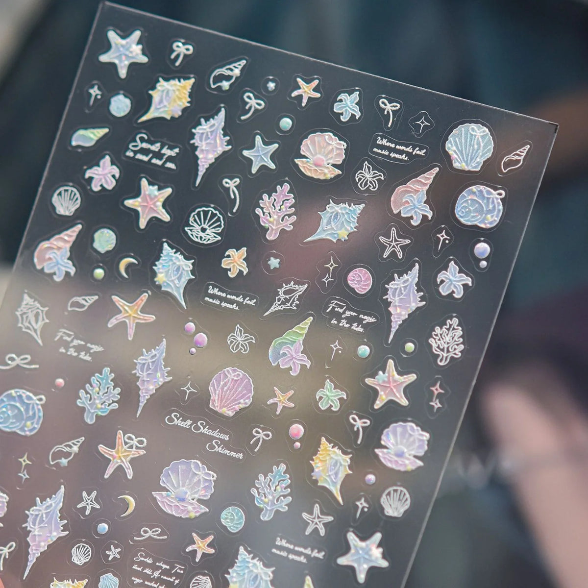 5D Holographic Nail Stickers | Summer Shell & Starfish Decals Nail Art Stickers QXL