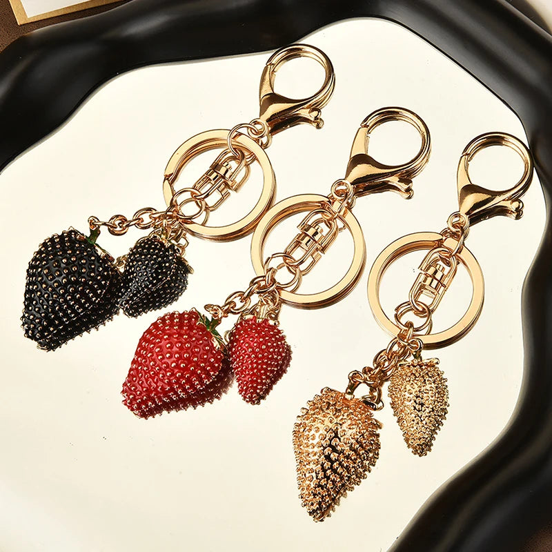 Cute Strawberry Charm Keychain | Bag Pendant for Women & Girls Charm Keychain QXL