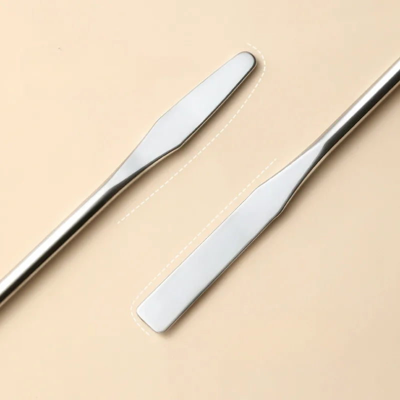 3-Pack Dual-Ended Stainless Steel Mixing Spatulas – Nail & Makeup Mixing Spatula Set QXL