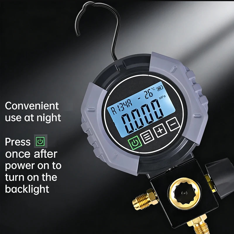 Digital Manifold Pressure Gauge 0–6000 kPa LCD HVAC Tester Manifold Pressure Gauge QXL