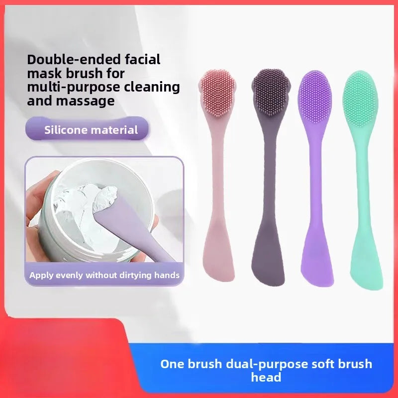 Double-Headed Silicone Face Cleansing & Mask Brush Silicone Face Brush QXL