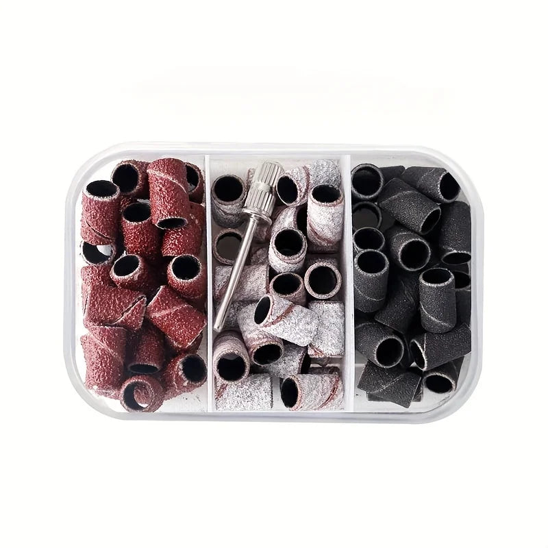 FUMOSIK 75/210pc Nail Drill Sanding Bands & Pedicure Caps Nail Drill Accessories QXL