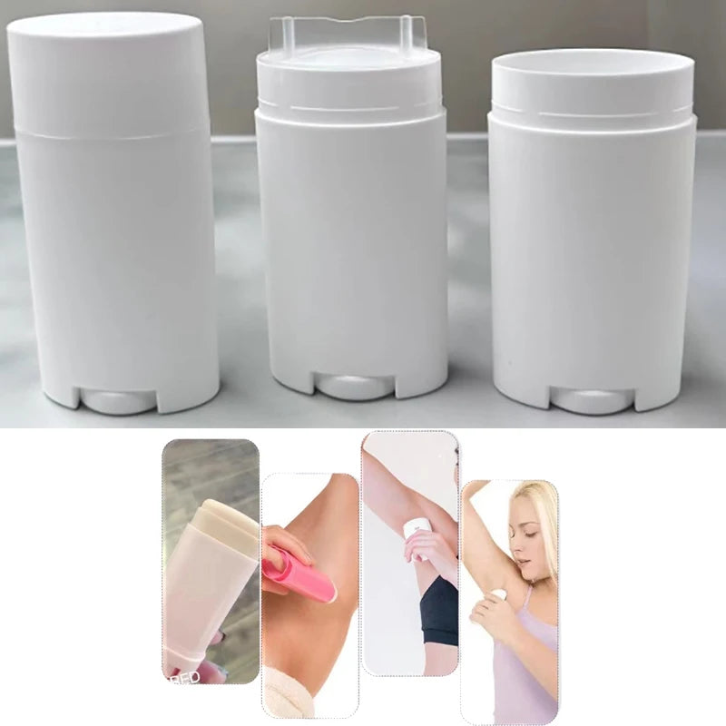 75g Refillable Rotating Lipstick & Deodorant Tube | White Refillable Cosmetic Tube QXL