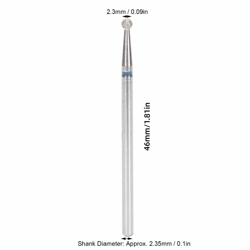 50-Pack Ball Head Nail Drill Bits | Diamond Grinding Set Nail Drill Bits QXL