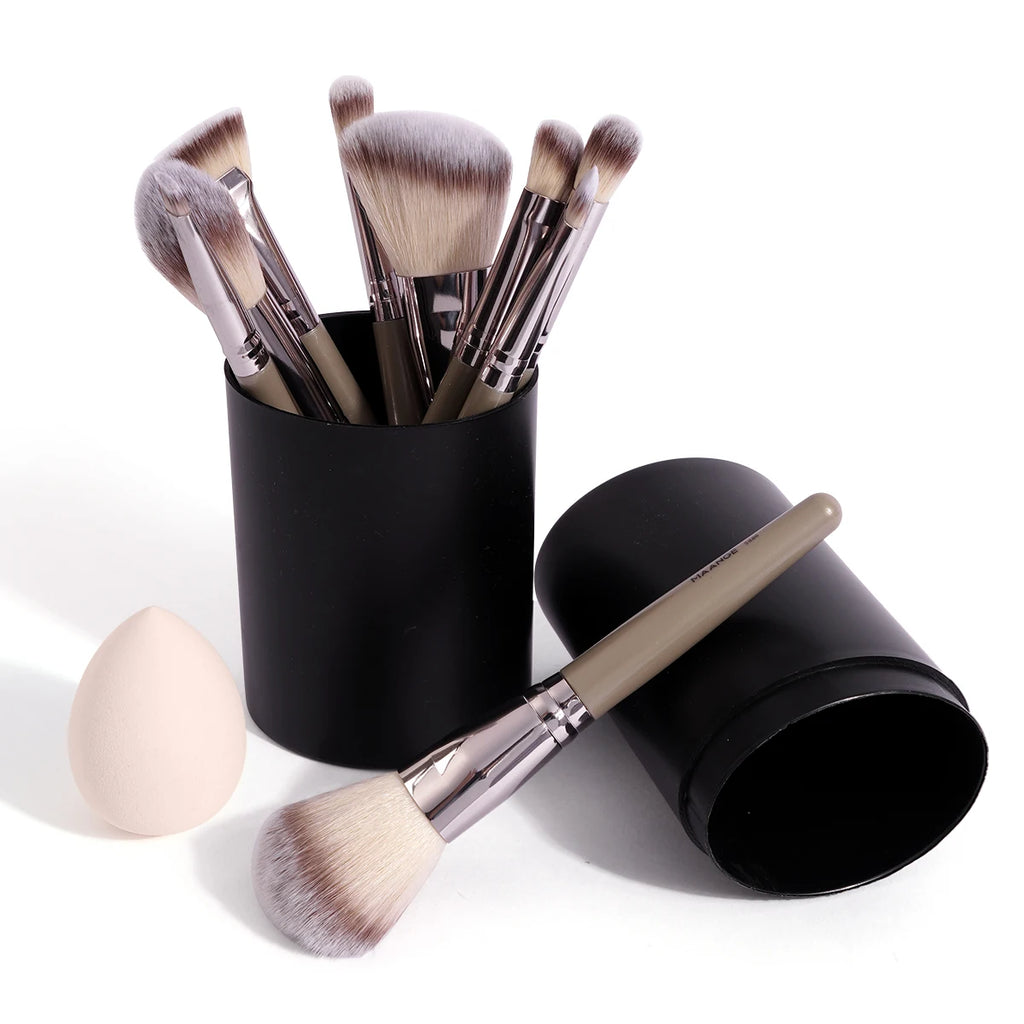 MAANGE 11-Piece Makeup Brush Set | Contour, Eye & Face Kit Makeup Brush Set QXL