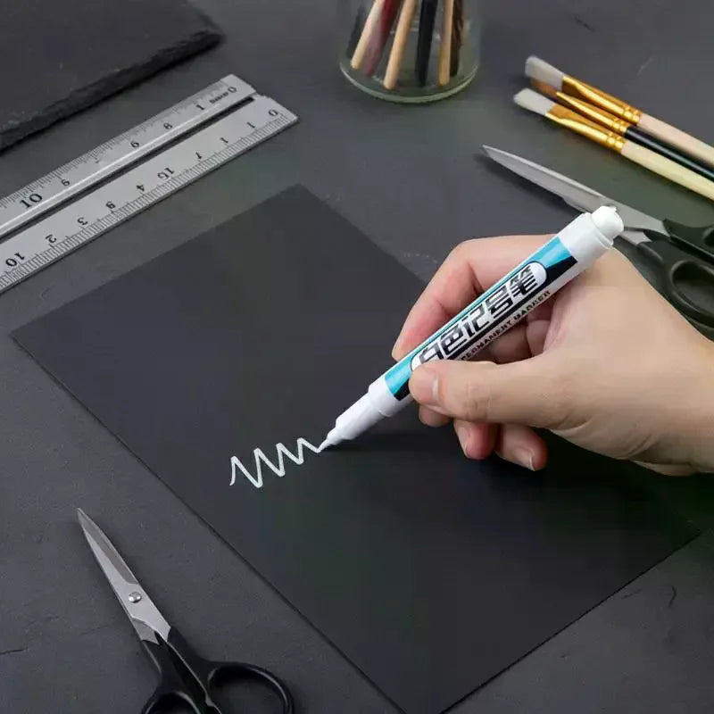White Long Needle Marker Pen | Waterproof Fine Point Marking Marking Pen QXL