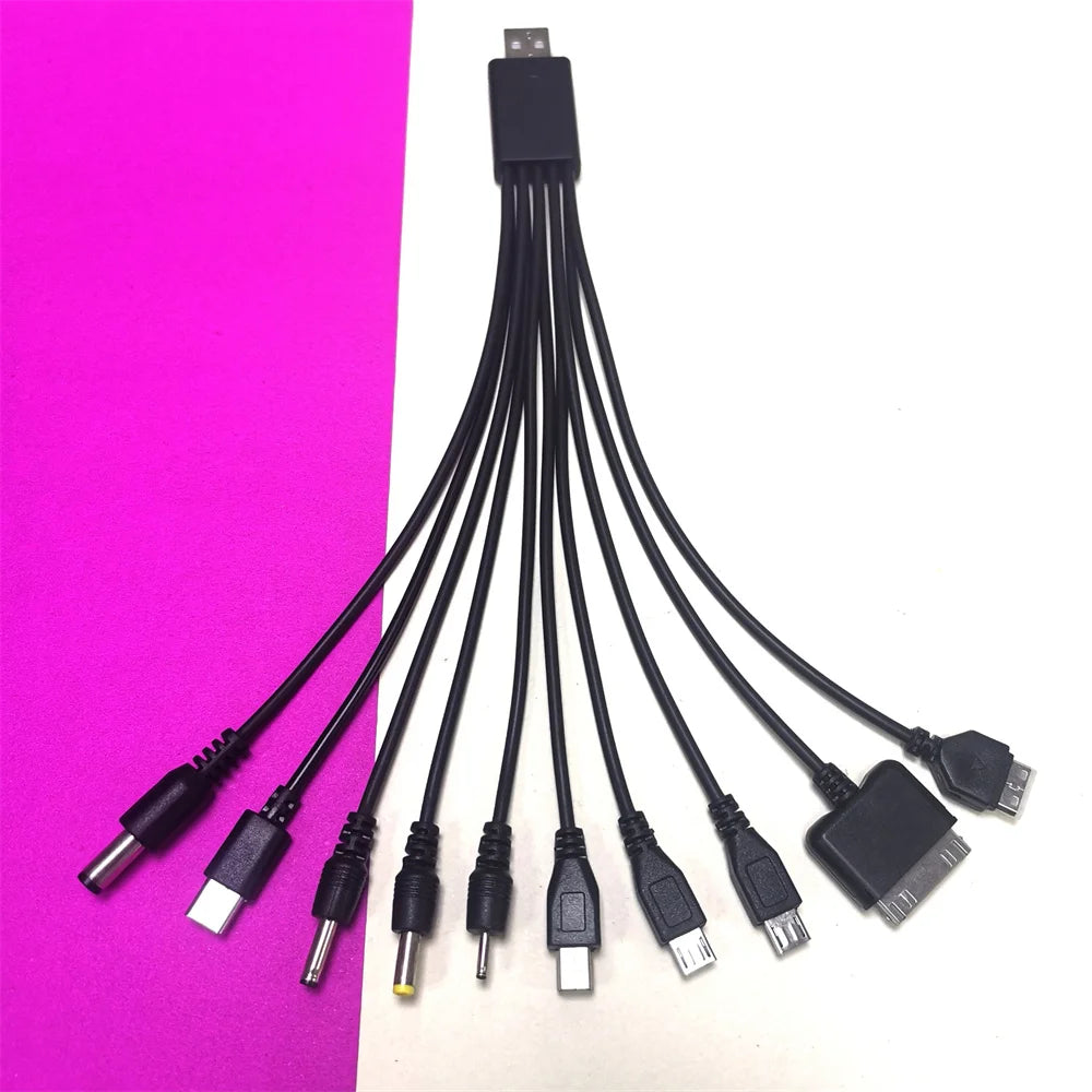 10-in-1 Universal USB Charging Cable | Multi-Pin Adapter Multi-Pin USB Cable QXL